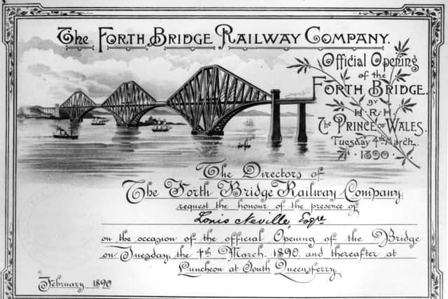 Forth Rail Bridge opening invitation. Credit: Â© National Museums Scotland.