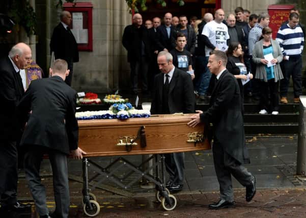 The funeral of boxer Mike Towell  at St Andrews Cathedral. Picture: SWNS