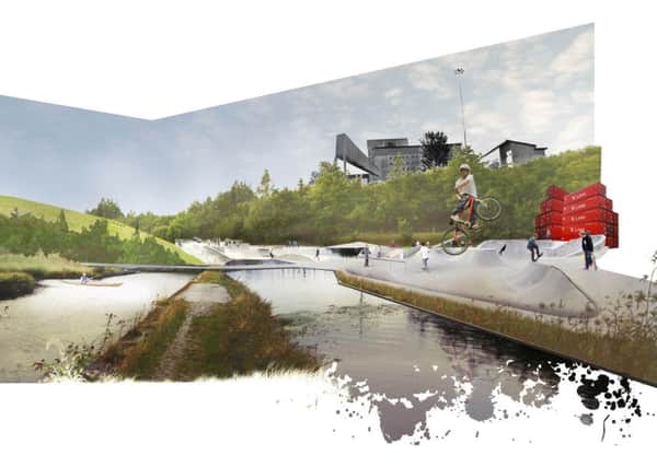 An artists impression of how the area around Sighthill jetties could be transformed under the scheme. Picture: Scottish Canals