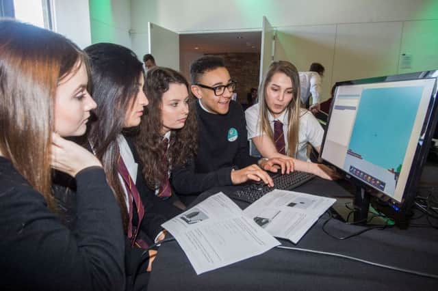 School pupils take part in a Discovering Digital World event held in Dynamic Earth, Edinburgh, in April. Picture: Ian Georgeson/TSPL