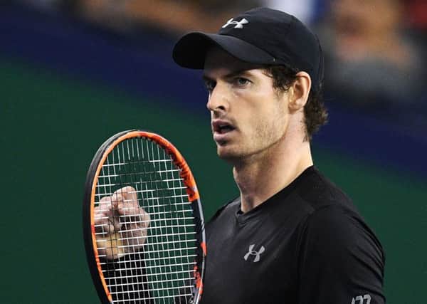 Andy Murray celebrates his win against David Goffin of Belgium in the Shanghai Masters quarter-finals. Picture: Johannes Eisele/AFP/Getty Images