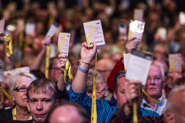 Voting at the SNP Conference 2016. Picture; John Devlin