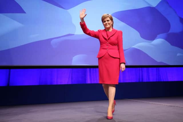 Nicola Sturgeon after giving her address at the SNP conference in Glasgow. Picture: Jane Barlow/PA Wire