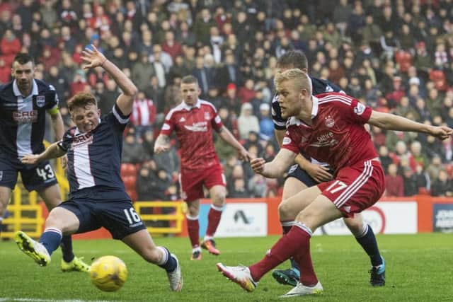 Aberdeen's Jayden Stockley emerged from the bench to score the fourth. Picture: SNS