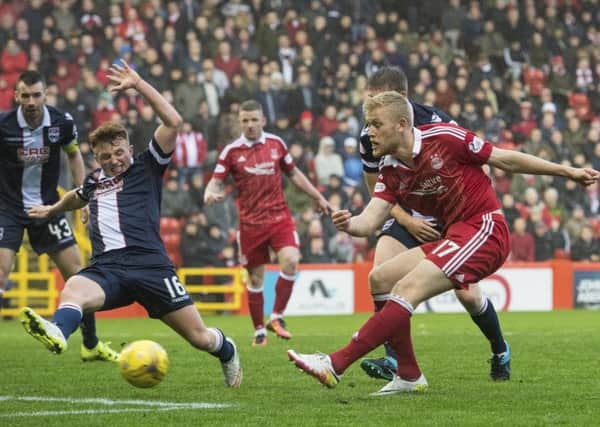 Aberdeen's Jayden Stockley emerged from the bench to score the fourth. Picture: SNS
