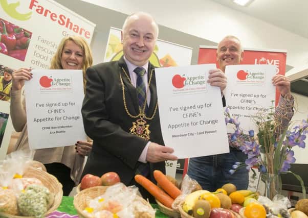 Aberdeen Lord Provost George Adam launches poverty campaign. Picture: Contributed