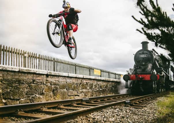 Danny MacAskill gets ready to begin his wee day out. Picture: Fred Murray/Red Bull