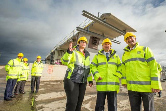 Forth Ports board members, led by chairman Lord Smith of Kelvin, right, on a tour of the Port of Rosyth. Picture: Peter Devlin