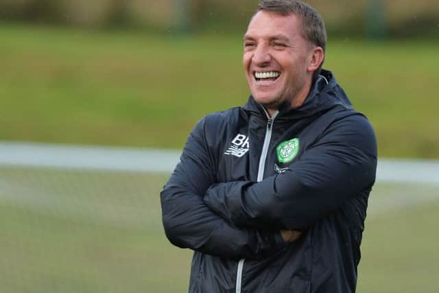 Brendan Rodgers is all smiles ahead of tomorrow night's clash in the Champions League. Picture: Getty