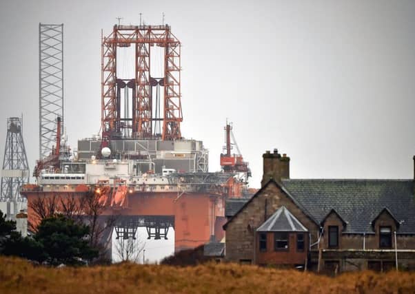 The West Phoenix rig stands amongst others which have been left in the Cromarty Firth as oil prices continue to decline having a major impact on the UK's North Sea oil industry. Picture Getty Images