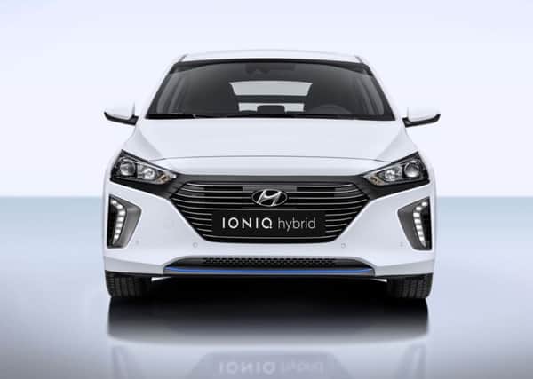 The hybrid IONIQ has a grille, but the electric car has none