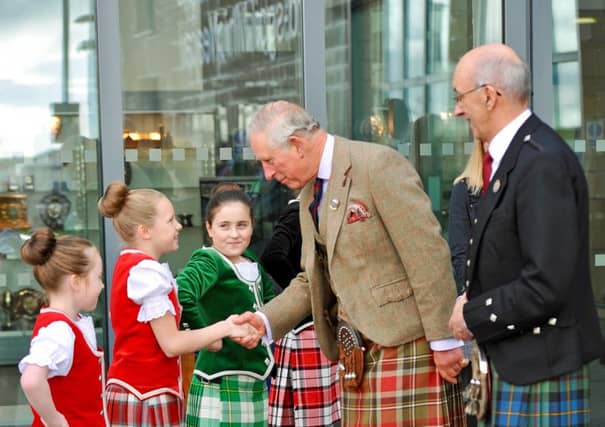 The Lord of the Isles meets Mod competitors at the Nicholson Institute in Stornoway.