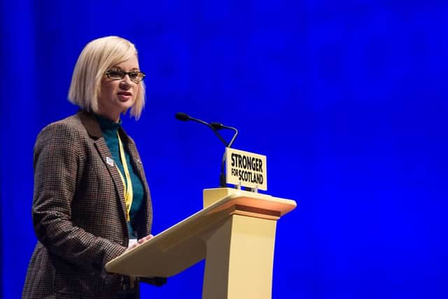 Laura Brennan-Whitefield, who suffers from MS, spoke in favour of the motion at the SNP conference in Glasgow. Picture: John Devlin/TSPL