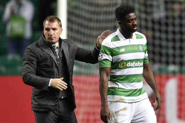 It wasn't a great night from Brendan Rodgers, left, and his men. Picture: SNS