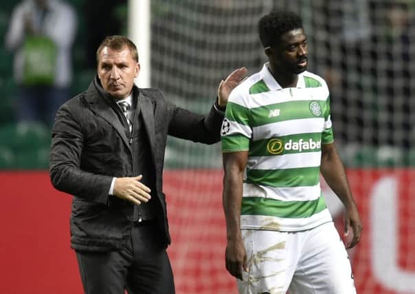 It wasn't a great night from Brendan Rodgers, left, and his men. Picture: SNS