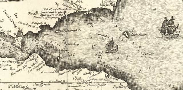 A chart from 1730 of the Firth of Forth, depicting several islands. Picture: National Library of Scotland