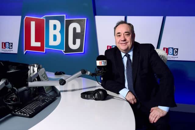 Alex Salmond was taking part in his weekly LBC radio show. Picture: Ian West/PA Wire