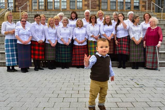 Isle of Mull Gaelic Choir had an impromptu sing-a-long after competing at the Mod, and were conducted by their honorary mascot, 16-month-old Archie. Picture: John Maclean