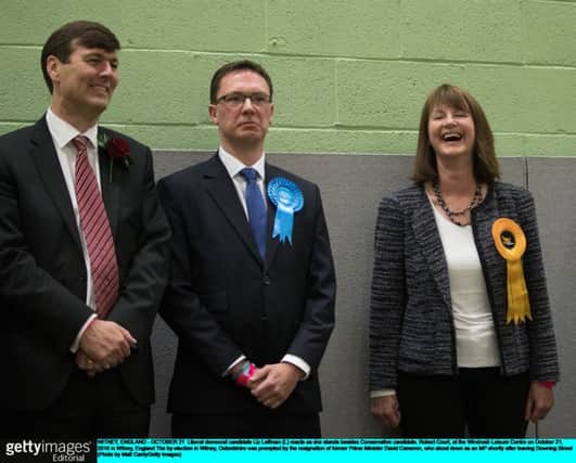 Robert Court, new Tory MP for Witney, with narrowly defeated Lib Dem candidate Liz Leffman. Photo by Matt Cardy/Getty Images