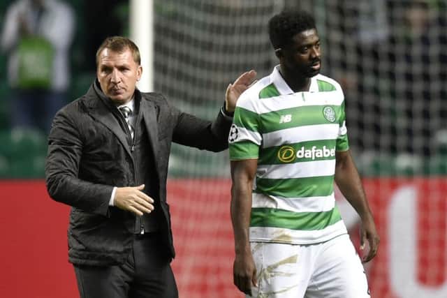 Celtic manager Brendan Rodgers (left) with Kolo Toure after Wednesday night's game. Picture: SNS