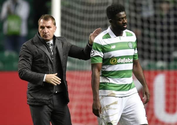 Celtic manager Brendan Rodgers (left) with Kolo Toure after Wednesday night's game. Picture: SNS