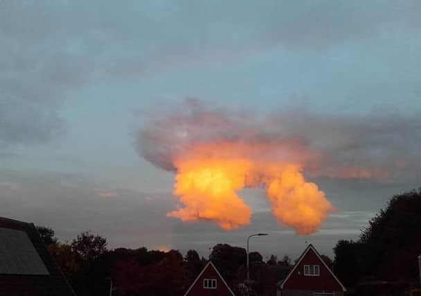 The eerie orange clouds lit up the skies above Falkirk. Picture: Lesley McKenzie