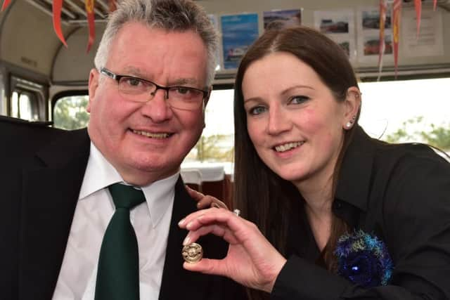 Traditional Gold Medal winners Torquil MacLeod of Stornoway, and Claire Macaulay from Ness, now living in Glasgow.