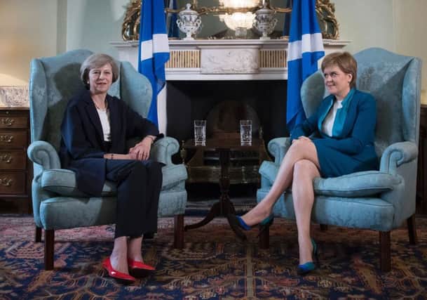 May and Sturgeon will meet again tomorrow, when UK industrial strategy  and attitudes to Brexit  will be discussed.  Picture: James Glossop