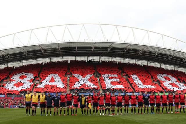 A minute's silence is observed in memory of Anthony Foley before the European Champions Cup, Pool One match against Glasgow Warriors. Picture: Lorraine O'Sullivan/PA Wire