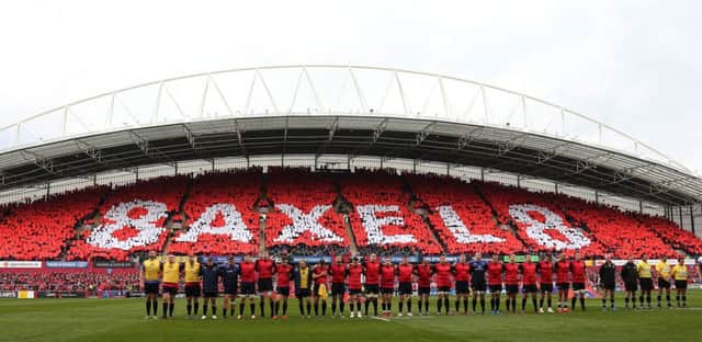 A minute's silence is observed in memory of Anthony Foley before the European Champions Cup, Pool One match against Glasgow Warriors. Picture: Lorraine O'Sullivan/PA Wire