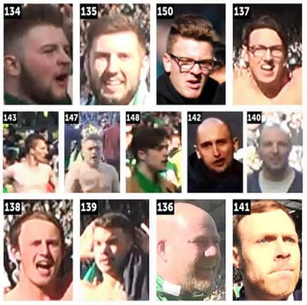 Police are looking to trace the 13 individuals pictured. Picture: Police Scotland