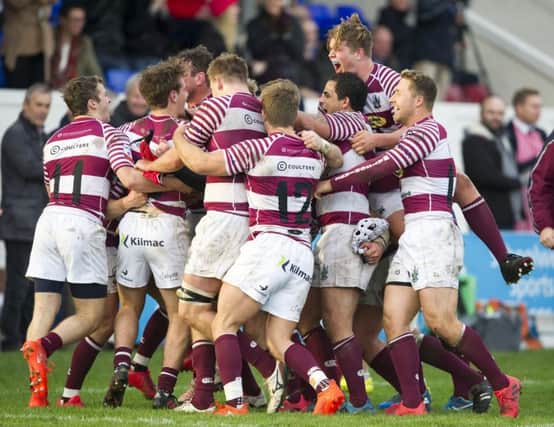 Watsonains players celebrate after Ali Harris kicked the winning conversion7.   Picture Ian Rutherford