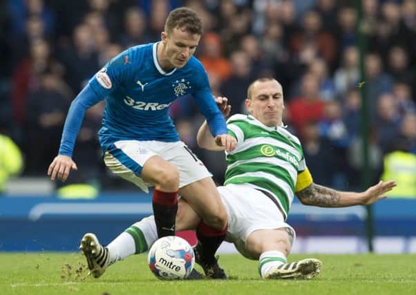 Scott Brown, right, and  Andy Halliday in a midfield tussle at Hampden