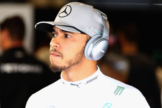 Britain's Lewis Hamilton in the garage at the US Formula One Grand Prix at Circuit of The Americas in Austin Texas .Picture: Mark Thompson/Getty Images