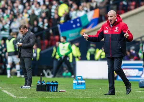 Mark Warburton saw his side lose to Celtic for the second game in a row. Picture: John Devlin