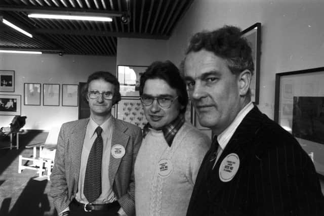 Tam Dalyell (right) with Archie Birt and Brian Wilson at the launch of the Labour party campaign to 'Vote No' to a Scottish Assembly in 1978. Picture: TSPL