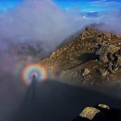 The picture of the spooky Brocken Spectre was captured on one of Arran's hills. Picture: Arran Mountain Rescue Team