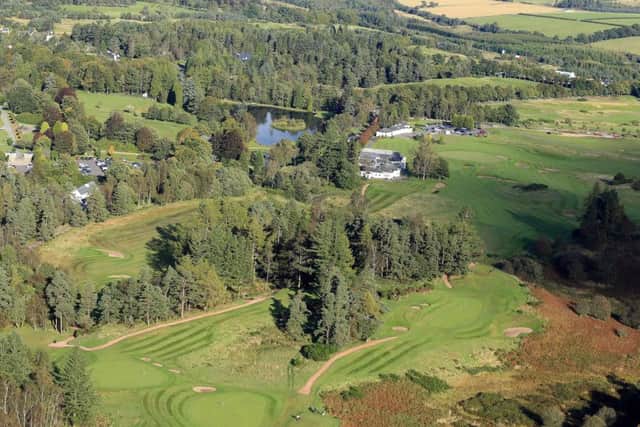 The par-3, 17th hole (right) and par-4 18th, leading to the clubhouse with the greens on the par-3 2nd (bottom left) and par-4 16th (below) on the Queens Course at Gleneagles.  Picture: David Cannon/Getty Images