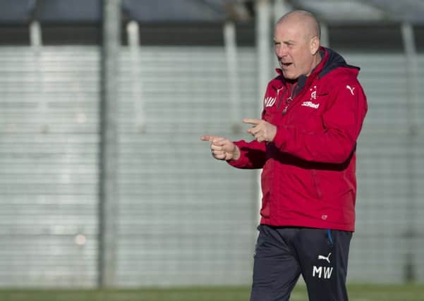 Mark Warburton back on the training ground as Rangers prepare for St Johnstone clash. Picture: SNS