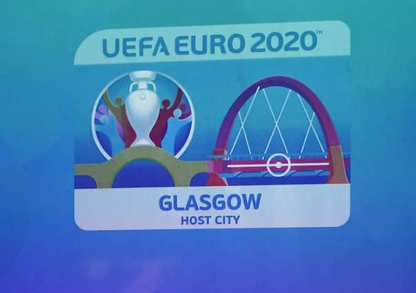 The Glasgow Euro 2020 logo is unveiled. Picture: SNS