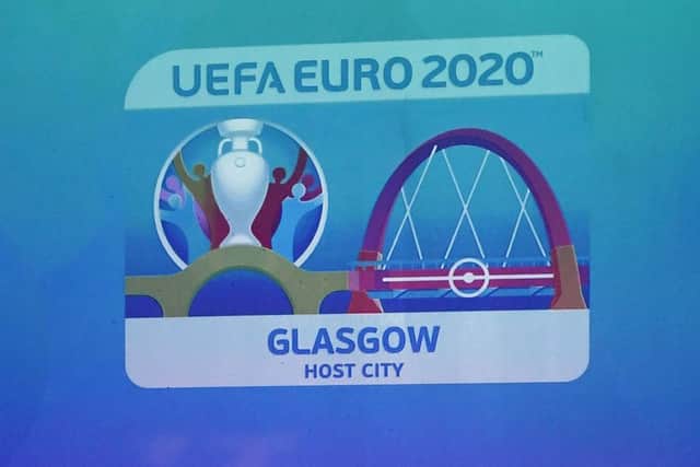 The Glasgow Euro 2020 logo is unveiled. Picture: SNS