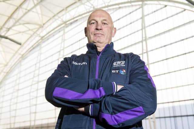 Scotland coach Vern Cotter at yesterday's squad announcement for the forthcoming autumn Tests. Picture: SNS Group/SRU