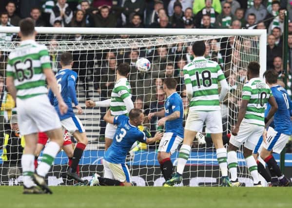 Celtic's Erik Sviatchenko has a goal disallowed. Picture: SNS