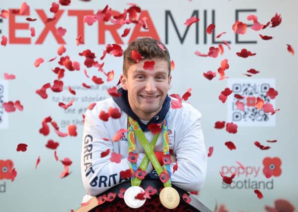 Olympic cycling star joined Scottish veterans to launch this year's Scottish Poppy Appeal. Picture: Susannah Nicol/Contributed