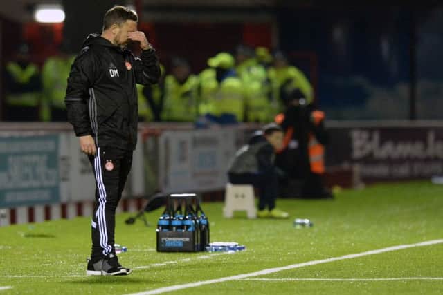 Aberdeen manager Derek McInnes was left frustrated by Willie Collum's performance. Picture: SNS