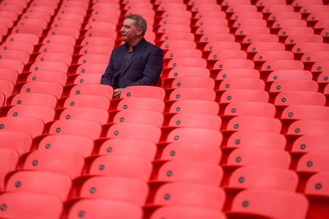 Ally McCoist, at Wembley Stadium yesterday, backed Mark Warburton. Picture: SWNS