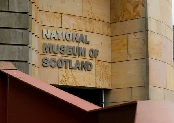 The National Museum Of Scotland signage in Chambers Street. Picture: Scott Louden