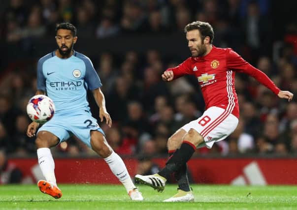 Juan Mata scored the only goal of the game as Manchester United beat Manchester City at Old Trafford. Picture: David Rogers/Getty Images