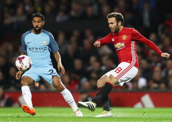 Juan Mata scored the only goal of the game as Manchester United beat Manchester City at Old Trafford.  Picture: David Rogers/Getty Images