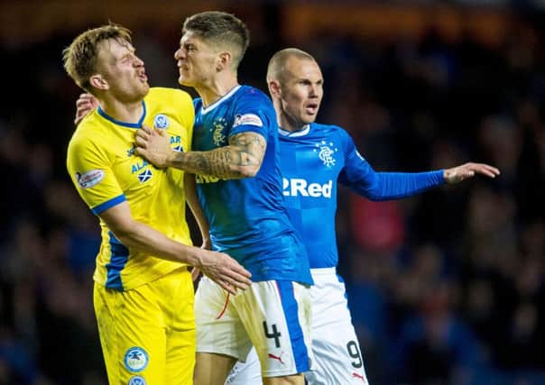 Rangers' Rob Kiernan confronts St Johnstone's Liam Craig with Kenny Millar in the background. Picture: Bill Murray/SNS